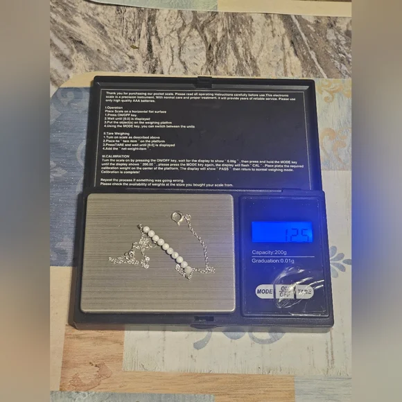 Sterling silver 925 howlite beaded ball ankle bracelet - Picture 5 of 5